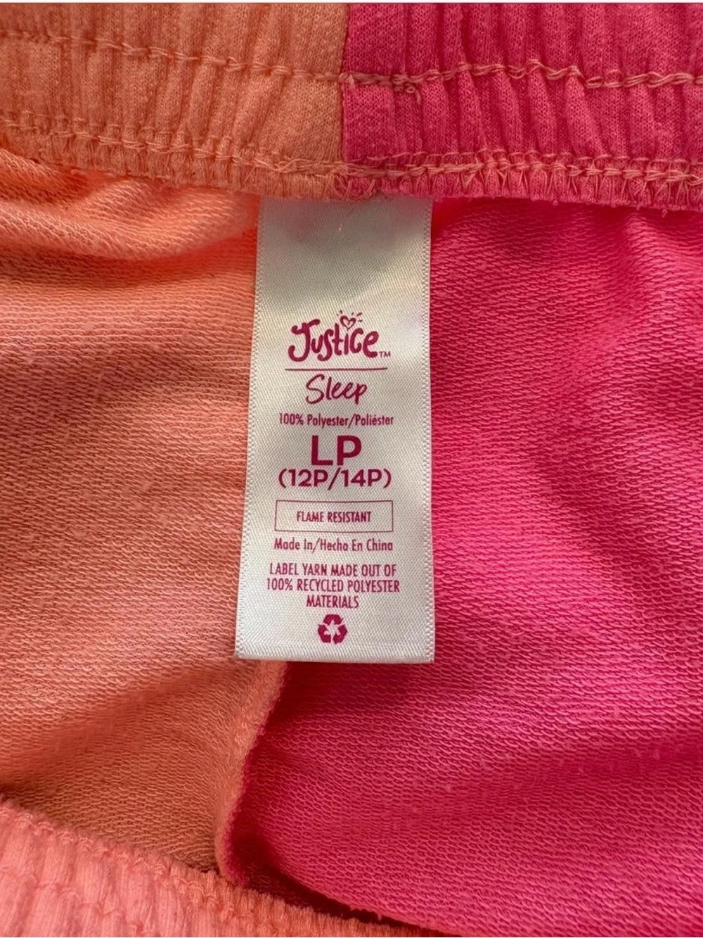 🩷$3 BUNDLED- Justice Two-Tone Peach & Hot Pink Athletic Shorts
